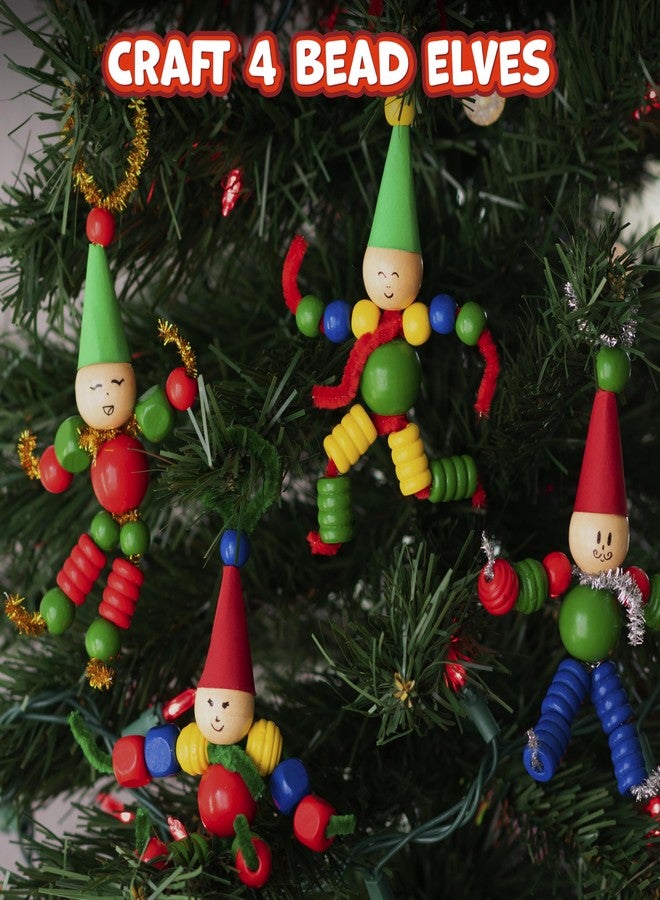 READY 2 LEARN Christmas Crafts - Create Your Own Bead Elves - Set of 4 - DIY Ornaments for Kids - Christmas Tree Decoration - All Materials Included - Image 2